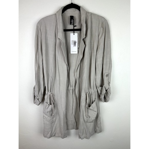 NWT Bobi Drawstring Blazer in Putty size LARGE retail: $155 - Picture 1 of 7